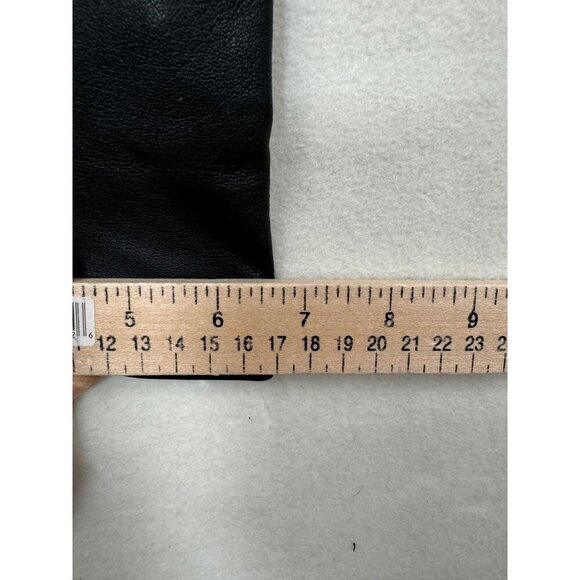 Elements By Vakko Women's Black Leather biker 90s Pants 8 - Picture 7 of 12